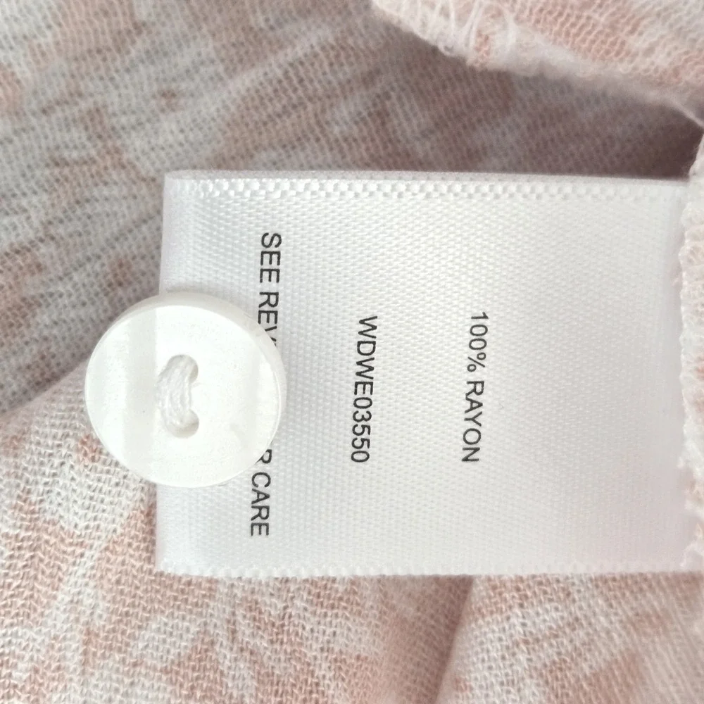 Lost + Wander The Seascape Cover Up Dress M/L Floral Summer Dress Peach‎ White